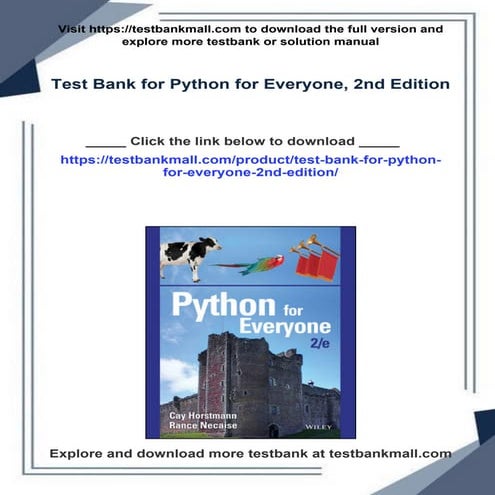 All chapter download Test Bank for Python for Everyone, 2nd Edition | PDF