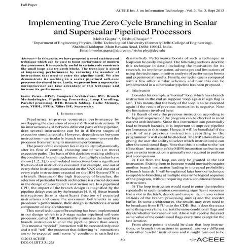 Implementing True Zero Cycle Branching in Scalar and Superscalar Pipelined Pr...