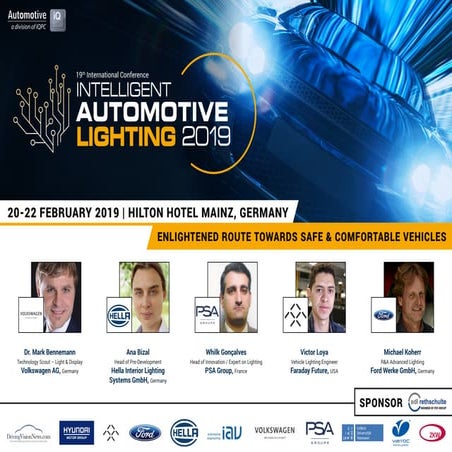 Volkswagen, Ford, and PSA Group - Intelligent Automotive Lighting Agenda 2019