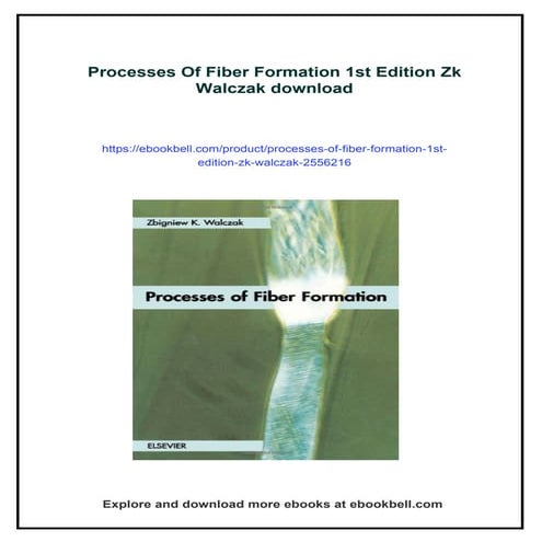Processes Of Fiber Formation 1st Edition Zk Walczak | PDF