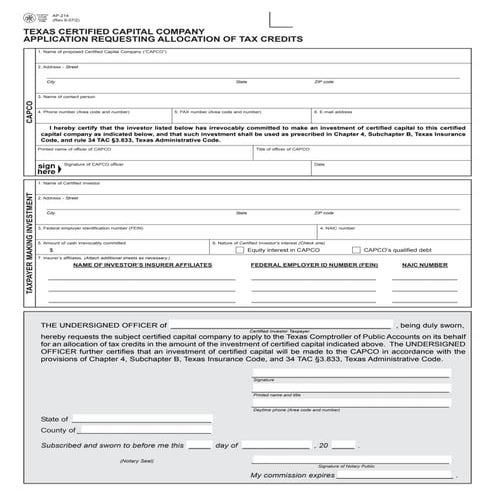Texas CAPCO Forms