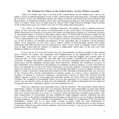 The Making of a Citizen in the United States