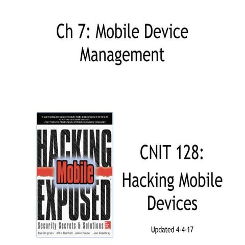 CNIT 128 7: Mobile Device Management