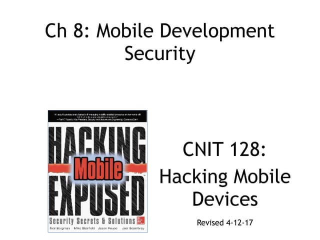 CNIT 128 8: Mobile development security