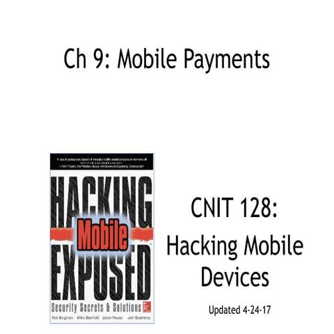 CNIT 128: 9: Mobile payments
