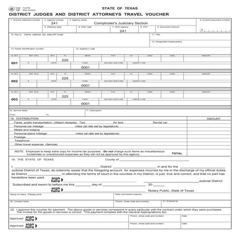 Texas City and County Government Forms-73-278 District Judges and District At...