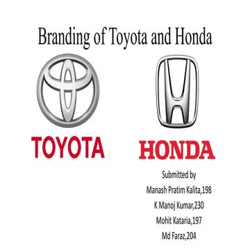 Branding of Toyota and Honda