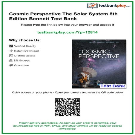Comprehensive Test Bank for Cosmic Perspective: The Solar System 8th ...