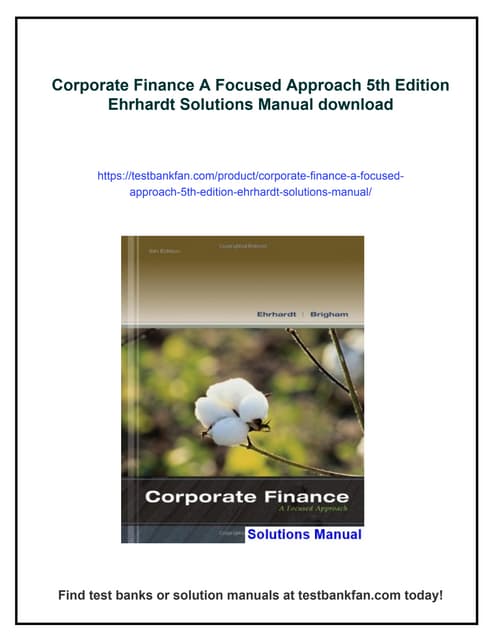 Corporate Finance A Focused Approach 5th Edition Ehrhardt