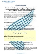 Body Language in Business & Life