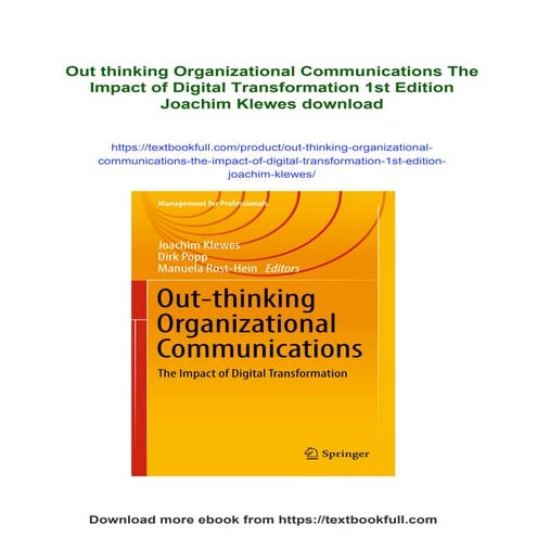 Out thinking Organizational Communications The Impact of Digital ...