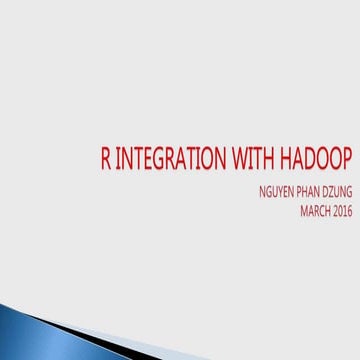 R Hadoop integration