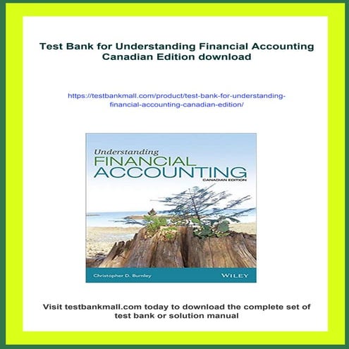Test Bank for Understanding Financial Accounting Canadian Edition | PDF