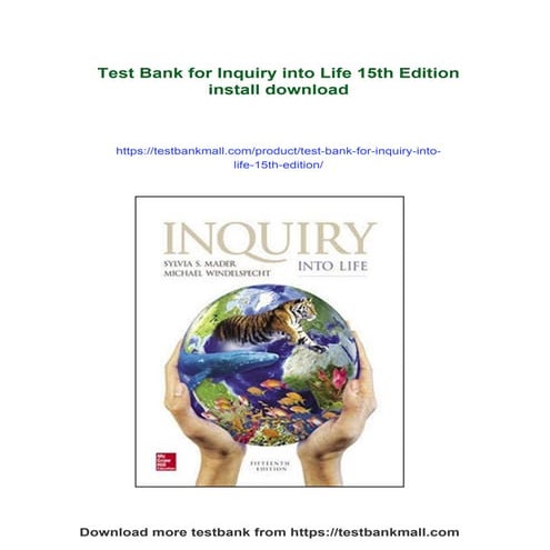 Test Bank for Inquiry into Life 15th Edition | PDF