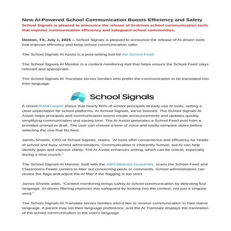 New AI-Powered School Communication Boosts Efficiency and Safety | PDF