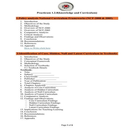 Knowledge and curriculum practicum Pramod