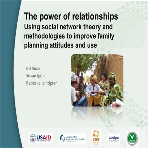 The power of relationships: Using Social Network Theory and methodologies to improve family planning attitudes and use