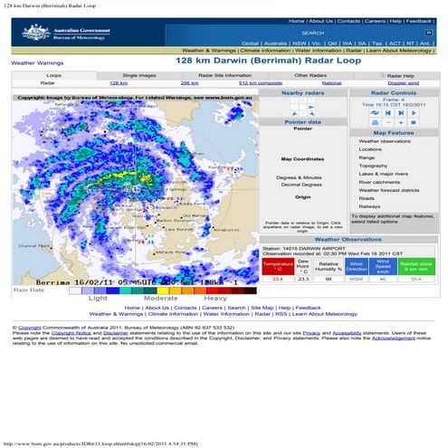 512 km melbourne radar loop showing radar lines has rain band. 24.1.11 ...