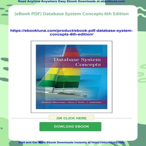 (eBook PDF) Database System Concepts 6th Edition | PDF