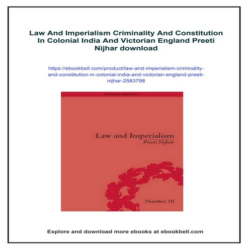 Law And Imperialism Criminality And Constitution In Colonial India And ...