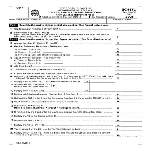 Tax on Lump Sum Distributions