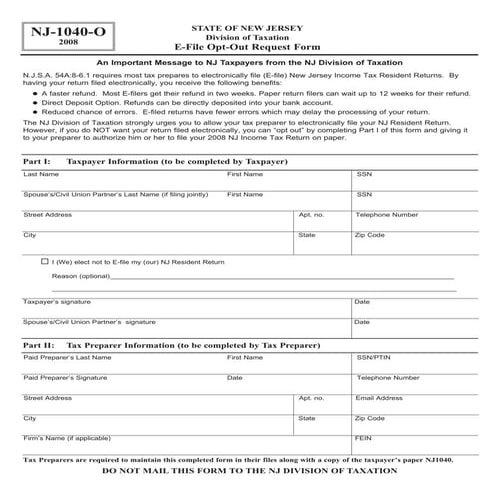E-File Opt-Out Request Form