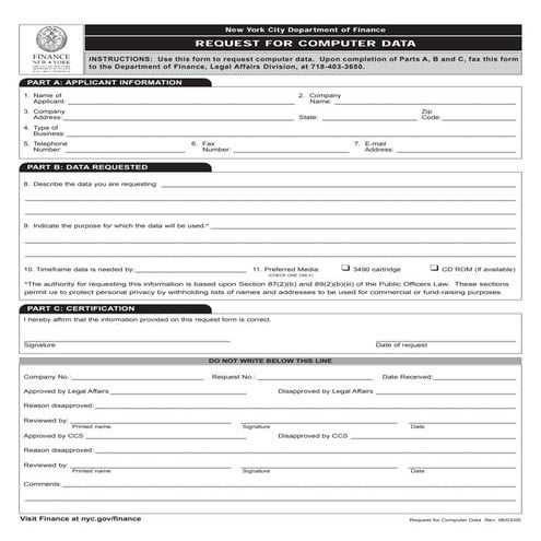 Request for Computer Data | PDF