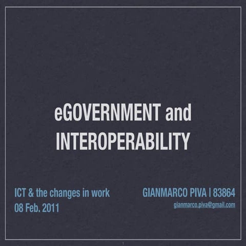 eGovernment and Interoperability in Italy