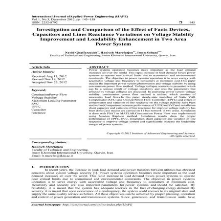 Investigation and Comparison of the Effect of Facts Devices, Capacitors and L...