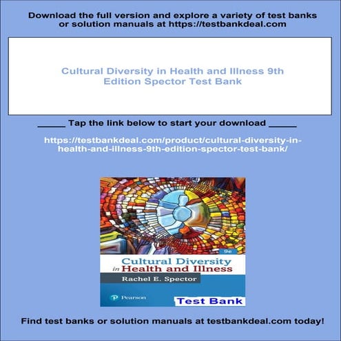 Cultural Diversity in Health and Illness 9th Edition Spector Test Bank ...