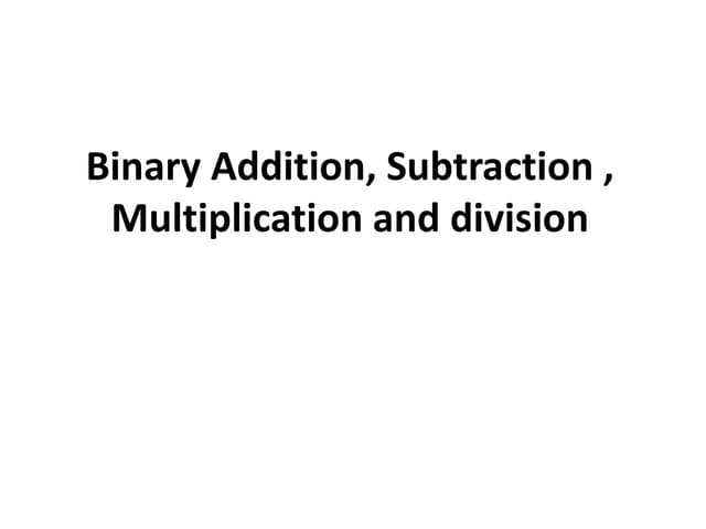 binary arithmetic rules