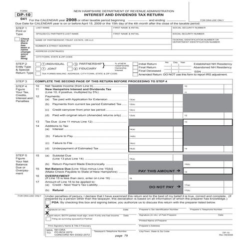  	 Interest and Dividends Tax Return 