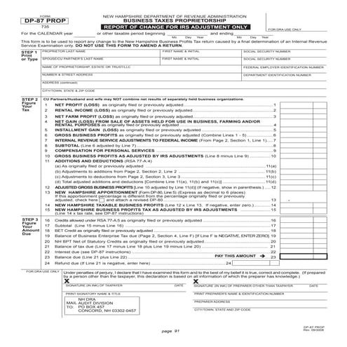  	 ROC Business Tax Proprietorship