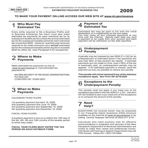 Estimated Fiduciary Business Tax Quarterly Payment Forms 