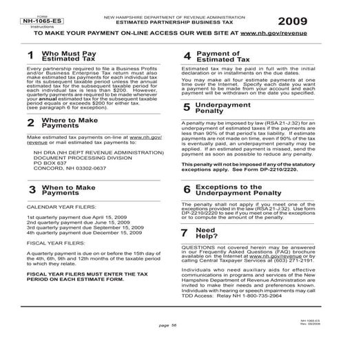  	 Estimated Partnership Business Tax Quarterly Payment Forms