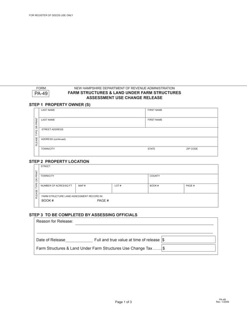  	Farm Structures & Land Under Farm Structures Assessment Use Change Release