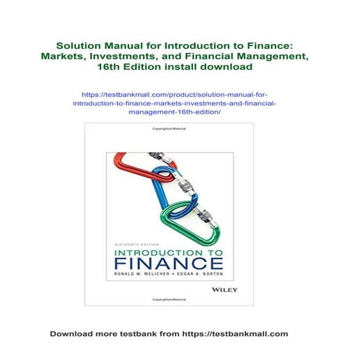 INTRODUCTION TO FINANCE MARKETS INVESTMENTS AND FINANCIAL MANAGEMENT 15TH EDITION PDF visual data 5