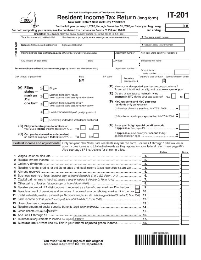 IT-201-ATT Other Taxes and Tax Credits – Attachment to Form IT-201