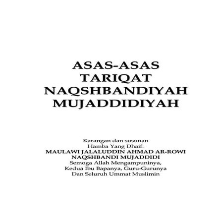 Asas asas Tariqat Naqshbandiyah