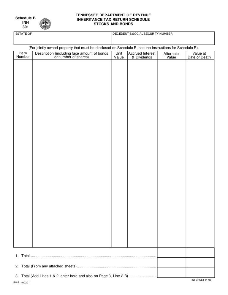 Schedule B Stocks and Bonds
