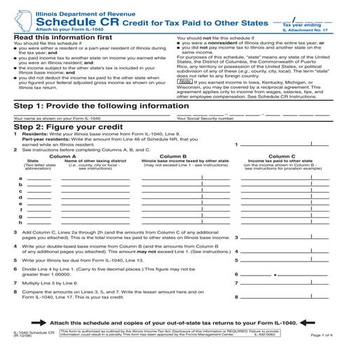 Credit for Tax Paid to Other States