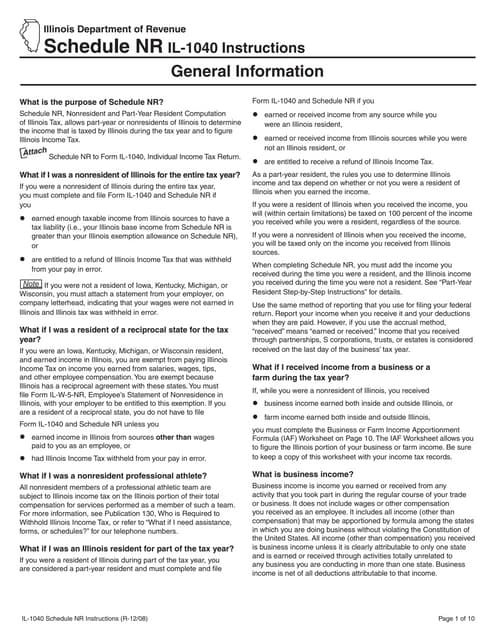 Illinois Individual Income Tax Return | PDF