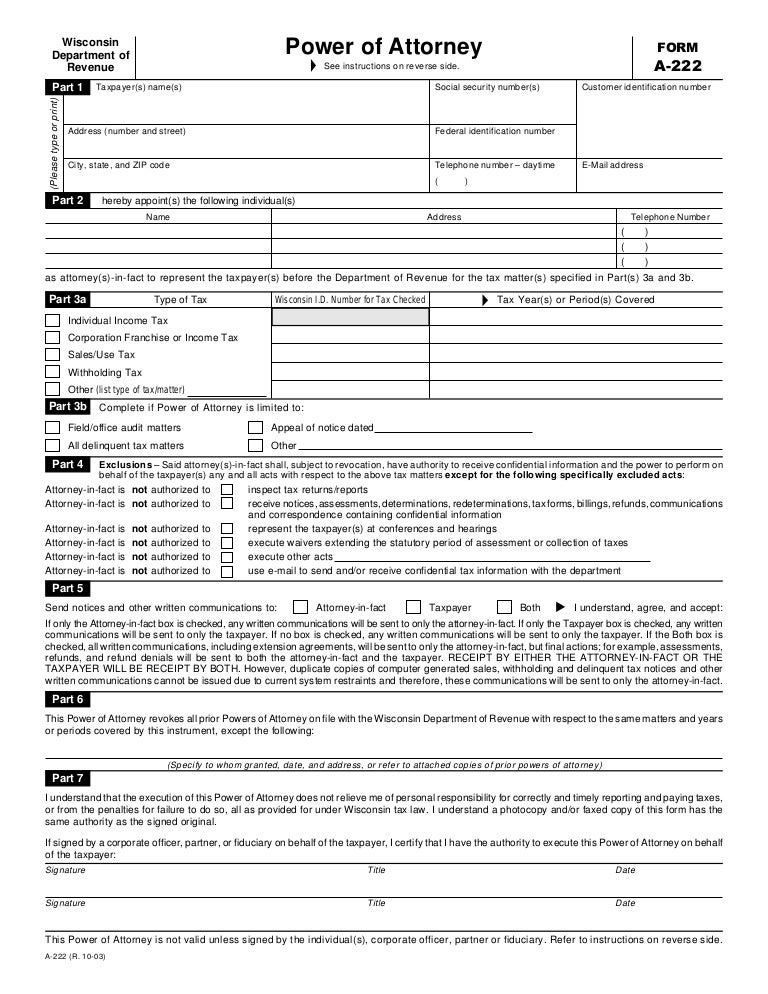 Form A 222 form-a-222