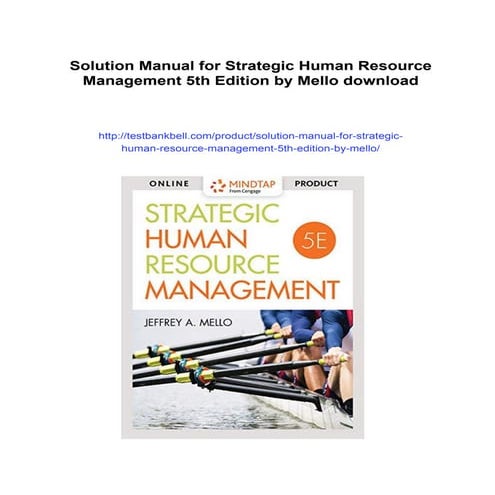 Solution Manual for Strategic Human Resource Management 5th Edition by Mello