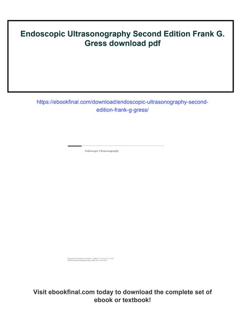 Endoscopic Ultrasonography Second Edition Frank G. Gress