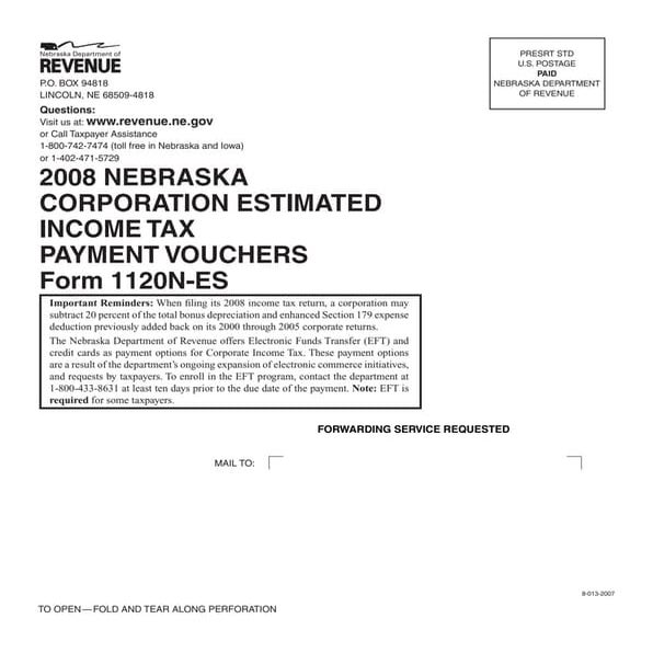 revenue.ne.gov tax current f_1120nes_2008