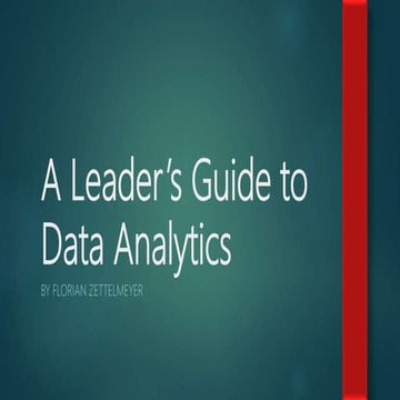 A Leader’s Guide to Data Analytics