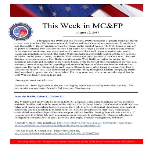 12 aug 2011, this week in mcfp 