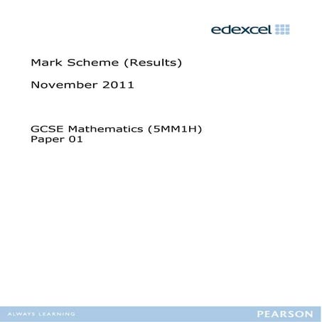 12b 5 am1h_methods_unit_1h_-_november_2011_mark_scheme