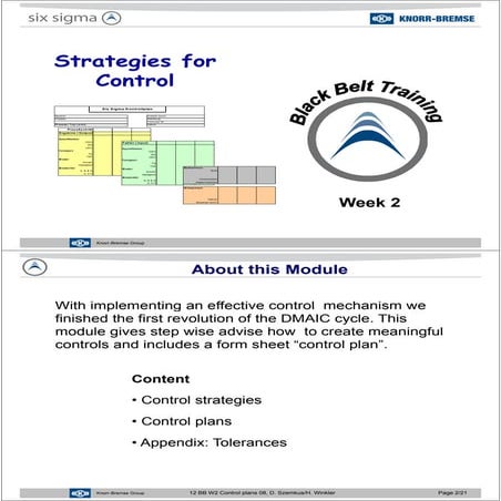 Javier Garcia - Verdugo Sanchez - Six Sigma Training - W2 Control Plan